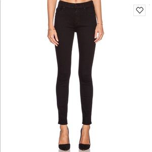 Mother Looker High Waisted Black Skinny Jeans